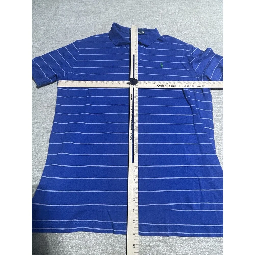 Polo By Ralph Lauren Polo Shirt Men’s Blue Striped Collared Short Sleeve